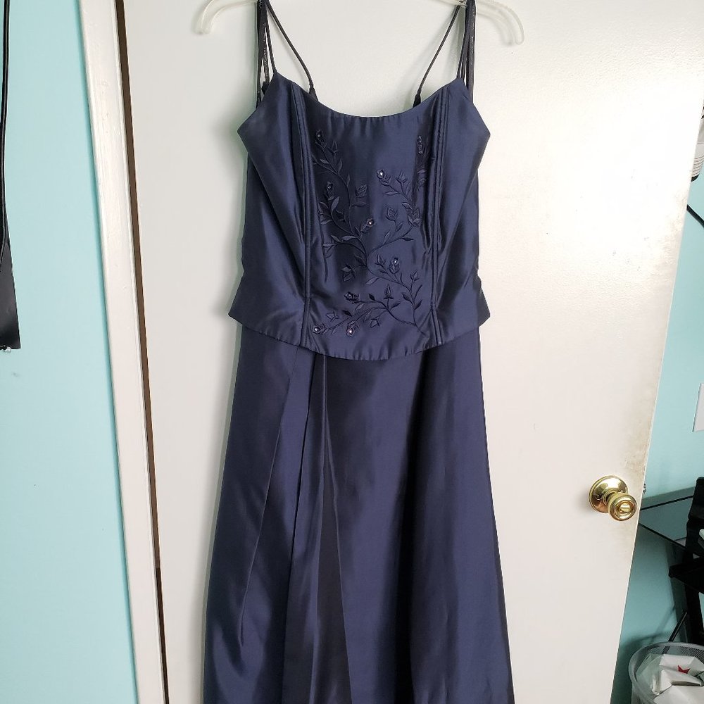 Midnight blue formal 2-piece gown, size 8